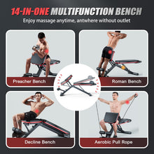 Load image into Gallery viewer, 2026 Adjustable Weight Bench - 1000LBS Foldable Bench Press Workout Bench for Home Gym, Roman Chair & Incline Decline Flat Sit Up, Heavy Duty Full Body Dumbbell Fitness Bench