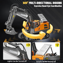 Load image into Gallery viewer, Remote Control Excavator, Construction RC Digger for Kids Boys Age 4-14 + Year Old Birthday, Rechargeable Excavator with Metal Shovel