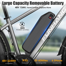 Load image into Gallery viewer, Electric Bike for Adults, Peak 1000W Ebike, 25MPH 60Miles Electric Mountain Bike, 26" Fat Tire Adult Electric Bicycle with 48V 13AH Battery