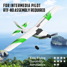 Load image into Gallery viewer, RC Plane Trainer 3CH Remote Control Airplane with Prop Saver, 6-Axis Gyro Stabilizer & 3 Modes to Fly, Hobby (400mm,Green)