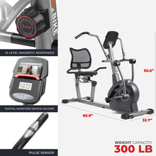 Load image into Gallery viewer, Sunny Health & Fitness Elite Recumbent Cross Trainer & Elliptical Machine