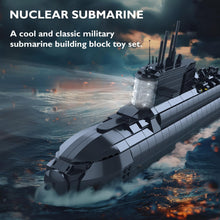 Load image into Gallery viewer, Nuclear Submarine Building Sets - Military Submarine Toys with Lights, WW2 History Collectible Home Decor Battleship Construction Set