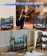 Load image into Gallery viewer, Ansionsol 3-Tier Adjustable Dumbbell Rack, - Black(Rack Only)