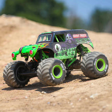 Load image into Gallery viewer, 1/18 Mini LMT Grave Digger 2S 4X4 RTR Brushed Monster Truck Battery & Charger Included Green LOS01026T1