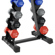 Load image into Gallery viewer, HolaHatha Neoprene Dumbbell Weights Set w/ Rack, Home Gym Equipment, 146 Lbs, Multicolor - Portable Weighted Exercise Dumbbells for Fitness, Training, and Lifting Workouts