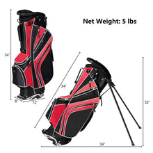 Load image into Gallery viewer, Mayjooy Golf Stand Bag, Portable Carry Golf Bag w/Ergonomic Dual Straps & 6 Way Top Divider, Lightweight Carry Organizer Pocket w/Umbrella Ring, Ideal for Men & Women (Red)