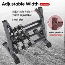 Load image into Gallery viewer, THERUN 1100lbs Adjustable 3 Tier Dumbbell Rack Stand, Hex dumbbells Hand Weights Rack Dumbbell Holder Home Gym Storage Organizer, Reverse Install Available (Rack Only)