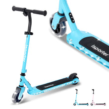 Load image into Gallery viewer, =Kids Electric Scooter for Boys and Girls Ages 6-12 or 8-12, with Hand Accelerator, LED Lights, 2 Speed Levels, 110lbs Max and Height Adjustable