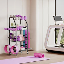 Load image into Gallery viewer, Homeiju Dumbbell Rack, 4 Tier Weight Rack for Home Gym, Dumbbell and Balls