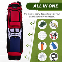 Load image into Gallery viewer, TUMMOCK Golf Cart Bag, 14-Way Top Divider with Multiple Storage Pockets, Handles and Rain Cover, Lightweight & Durable Golf Bag for Men, Cart-Friendly Design (Red)
