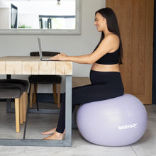 Load image into Gallery viewer, BABYGO Birthing Ball - Pregnancy Yoga Labor & Exercise Ball & Book Set Trimester Targeting-(Lavender, 65cm)