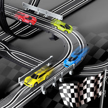 Load image into Gallery viewer, Car Race Track Sets for Boys Kids, Battery or Electric Race Car Track with 4 High-Speed Slot Cars and 2 Hand Controller