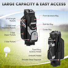 Load image into Gallery viewer, Tangkula Golf Cart Bag, 14-Way Full Length Dividers, Grey