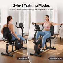 Load image into Gallery viewer, MERACH Recumbent Exercise Bike for Home, Self Powered Stationary Bike for Seniors Adults ,Exclusive Apps
