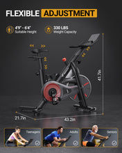 Load image into Gallery viewer, MERACH Exercise Bike, Brake Pad Stationary Bike with Exclusive App-Red