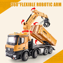 Load image into Gallery viewer, 26CH Remote Control Dump Truck, 2 in 1 RC Dump Truck Wood Grabber Toy, Heavy Duty Construction Toys Vehicle