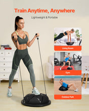 Load image into Gallery viewer, VEVOR 23-inch Half Exercise Ball Trainer, 660 lbs Capacity Balance Ball, Includes Resistance Bands and Pump- Black