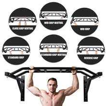 Load image into Gallery viewer, BDL Wall Mounted Pull-Up Bar, Multi Grip Pull Up Bar Station for Home Gym