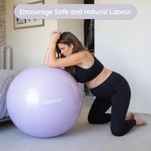 Load image into Gallery viewer, BABYGO Birthing Ball - Pregnancy Yoga Labor & Exercise Ball & Book Set Trimester Targeting-(Lavender, 65cm)