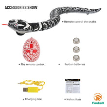 Load image into Gallery viewer, Remote Control Snake Toy RC Robot Electric Snake Toy Fast Moving of Fake Rattlesnake Christmas Halloween Toys (Black)