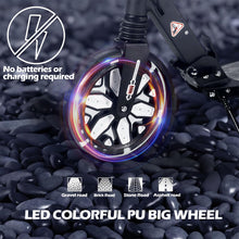 Load image into Gallery viewer, Commuter Adult Scooter 300 lbs Capacity, Big Wheels Scooters, Bearing ABEC 9, 15 lbs (Black)