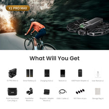 Load image into Gallery viewer, 8K Action Flying Camera, Foldable Drone with Camera with 42 KM/H Follow Speed, 10+ Fully Automatic Flight Modes, Fly Anywhere (Cycling Combo)