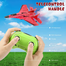 Load image into Gallery viewer, Wireless Airplane Toy - 2.4GHZ RC Glider with Lights, Remote Control Airplane for Adults & Kids