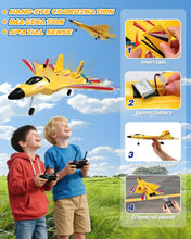 Load image into Gallery viewer, Remote Control Jet with Gyro & LED Lights, 2 Rechargeable Batteries, 2.4GHz RC Glider Toy