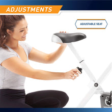 Load image into Gallery viewer, Marcy Foldable Exercise Bike with Adjustable Resistance for Cardio Workout -Upright White