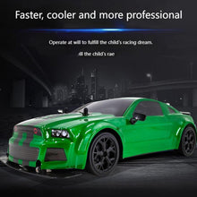 Load image into Gallery viewer, RC Drift Car, 1:14 Remote Control Car, 4WD 30KM/H High Speed RC Racing Car, 2.4GHz Electric Sport Drifting Car with LED Lights, 2 Batteries (Green)