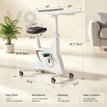 Load image into Gallery viewer, FLEXISPOT Exercise Bike with 2D Desktop - V9 White