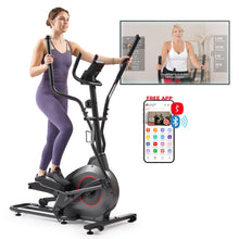 Load image into Gallery viewer, Sunny Health & Fitness Upright Magnetic Elliptical Exercise Machine - Matte Black
