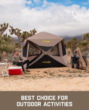 Load image into Gallery viewer, FanttikOutdoor Alpha C4 Ultra Camping Tent 4 Person Pop Up Instant Cabin Setup in 60 Seconds Portable Hub Tent with Rainfly & Windproof for Outdoor Camping & Overlanding, Khaki