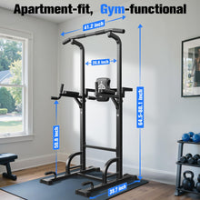 Load image into Gallery viewer, Sportsroyals Power Tower Dip Station Pull Up Bar ,Workout Equipment- Black-01