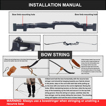 Load image into Gallery viewer, SOPOGER Bowfishing Recurve Bows Set - Archery Bow Kits Package Dual Use for Adult Hunting Practice Shooting Fish with Solid Fishing Arrows and Bowfishing Bottle Reels (Black 40Lbs)