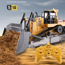 Load image into Gallery viewer, Remote Control Bulldozer 1/16 RC Front Loader Tractor Toy 2.4Ghz RC Construction Vehicles RC Dozer Toys