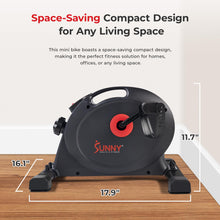 Load image into Gallery viewer, Sunny Health & Fitness Under Desk Smart Mini Pedal Exerciser - Black