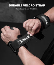 Load image into Gallery viewer, DMoose Fitness Weight Lifting Hooks (Pair) for Deadlifts, Pull Ups, Rows & Shrugs - (Red)