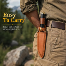 Load image into Gallery viewer, WARIVO KNIFE 12-Inch D2 Bowie Hunting Knife with Leather Sheath