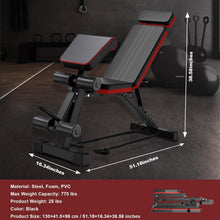 Load image into Gallery viewer, 2026 Adjustable Weight Bench with Leg Extension, 770LBS Foldable Incline Decline Bench Press, 4-in-1 Workout Bench with Roman Chair & Preacher Curl, Full Body Strength Training Equipment for Home Gym