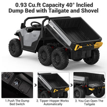 Load image into Gallery viewer, 24V 4WD Electric Ride On Dump Truck with Remote Control | 2-Seater Kids Ride On Car | Music Player & LED Lights