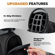Load image into Gallery viewer, uniHimal 14-Way Golf Stand Bag, Lightweight Golf Bag for Men Black