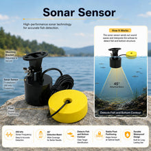 Load image into Gallery viewer, Portable Fish Finder Handheld Sonar Fish Depth Finder for Kayak, Boat, Ice, Shore Fishing, 328ft/100M Depth Range | LCD Display, Fish Alarm