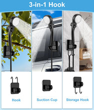 Load image into Gallery viewer, WADEO Portable Shower for Camping, Outdoor Electric Shower Rechargeable Pump with 20L Collapsible Bucket, Camping Shower Head Nozzle for Camping, Hiking, Traveling, Washing