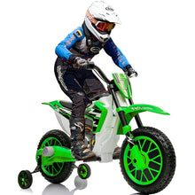 Load image into Gallery viewer, Kids Motorcycle Dirt Bike, 12V7AH Battery-Powered Ride On Motorcycle for Kids, Off-Road Street Bike, Green