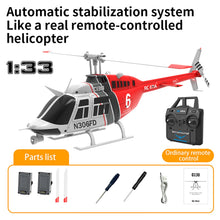 Load image into Gallery viewer, Remote Controlled Helicopter Aircraft Plane Drone RC Heli Single Rotor No Ailerons 6CH 6-Axis Gyroscope Altitude Hovering ( Red)