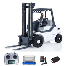 Load image into Gallery viewer, Metal 1/14 RC Hydraulic Forklift Wheeled Transfer Car Hydraulic System RTR Construction Vehicles Motor (White and Grey)