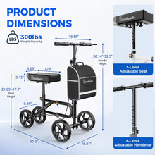 Load image into Gallery viewer, Economy Knee Scooter Steerable Knee Walker for Foot Injuries Compact Crutch Alternative with Dual Braking System (Black)
