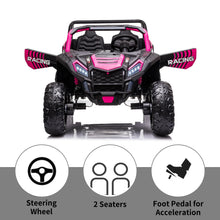 Load image into Gallery viewer, 24V 4WD 10Ah 2-Seater Kids Ride On UTV XXXL with Parents Remote Control, 4X4 Off-Road Battery Powered Electric Toy Car Side, Pink