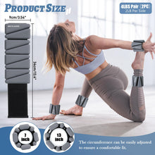 Load image into Gallery viewer, BECOJADDE Ankle Weights Set of 2 (2 lb Each) Adjustable Wrist Weights - Dark Grey